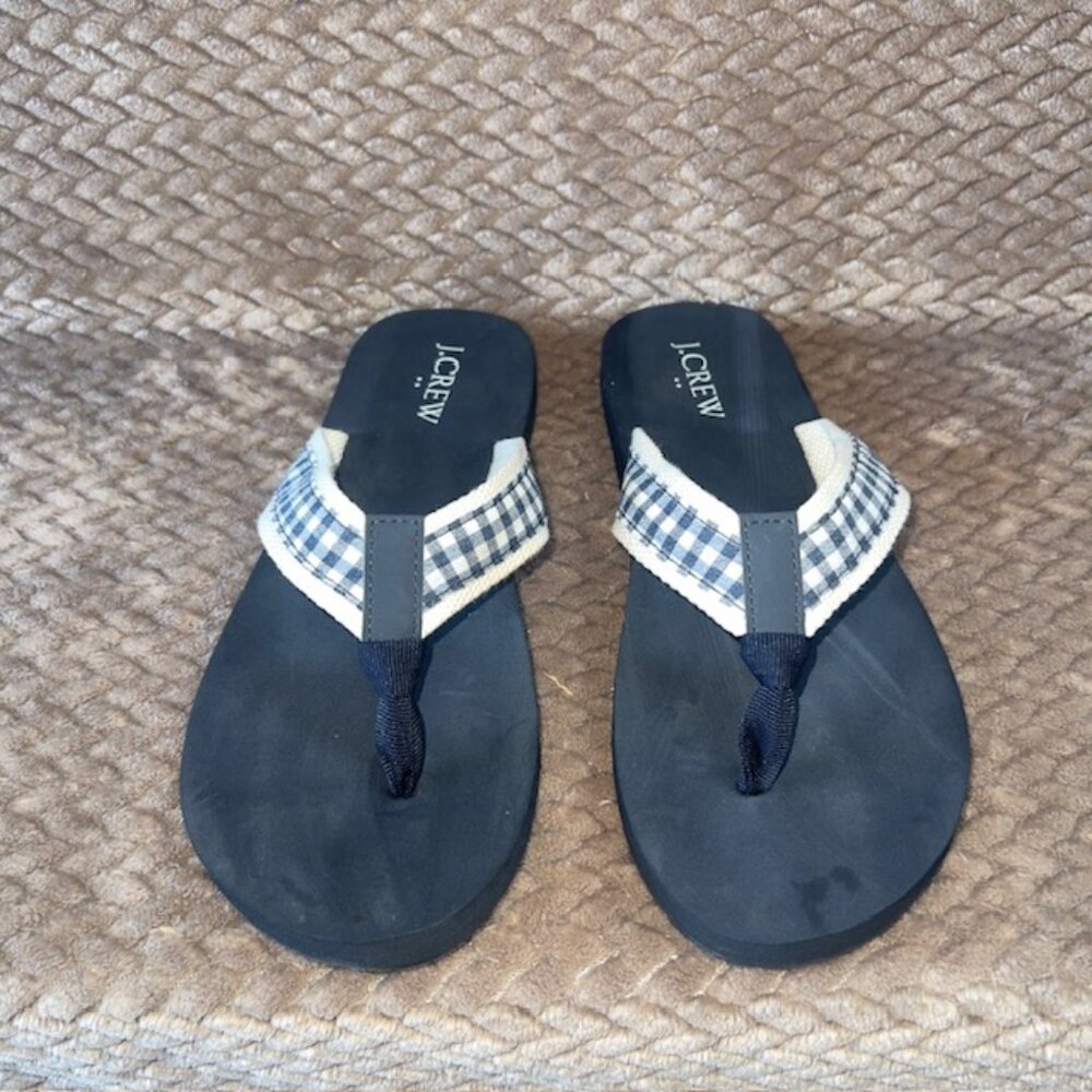 J.Crew Flip Flops Navy Blue Size 8